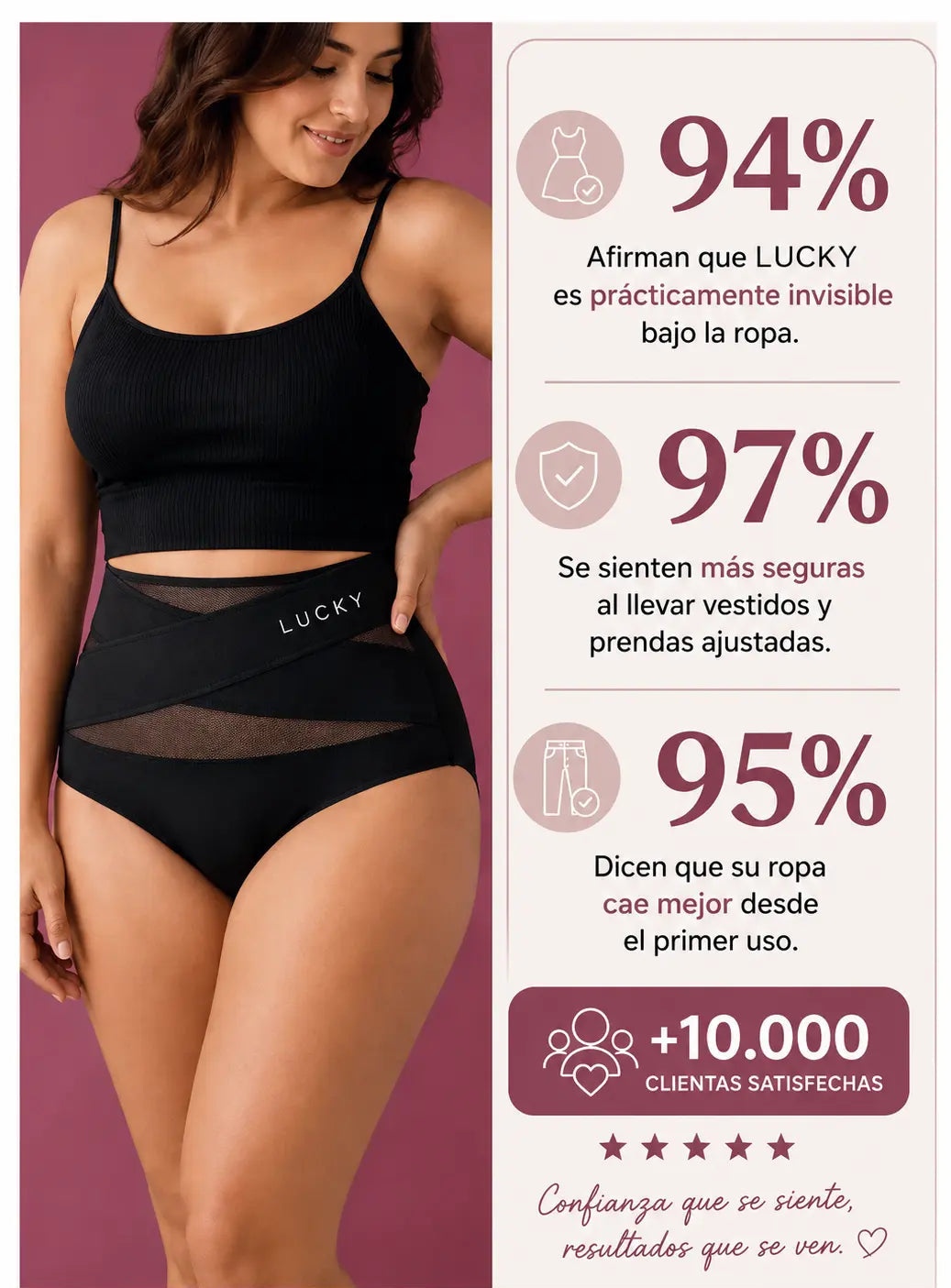 Braga Moldeadora de Tiro Alto  Control de Vientre Sin Costuras