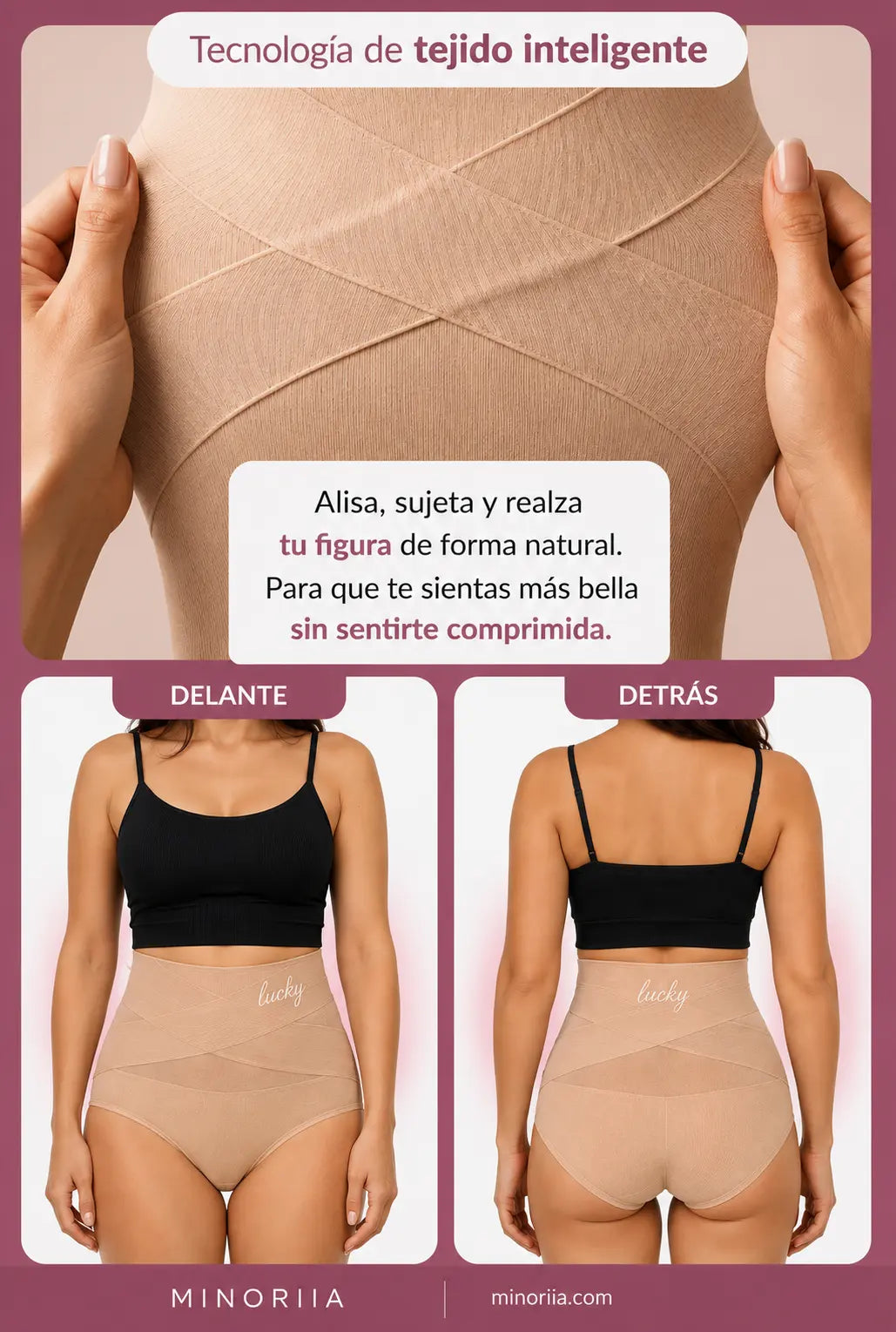 Braga Moldeadora de Tiro Alto  Control de Vientre Sin Costuras