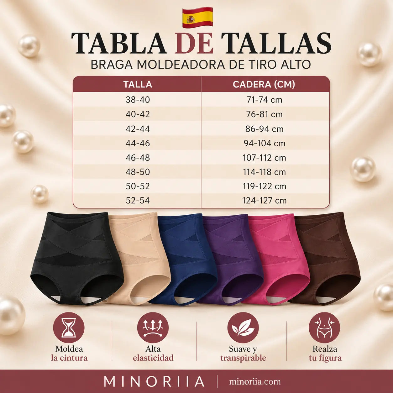Braga Moldeadora de Tiro Alto  Control de Vientre Sin Costuras